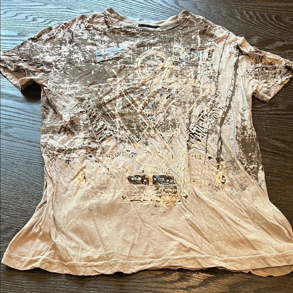 Salvage Graphic Tee in Cream and Black
